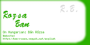 rozsa ban business card